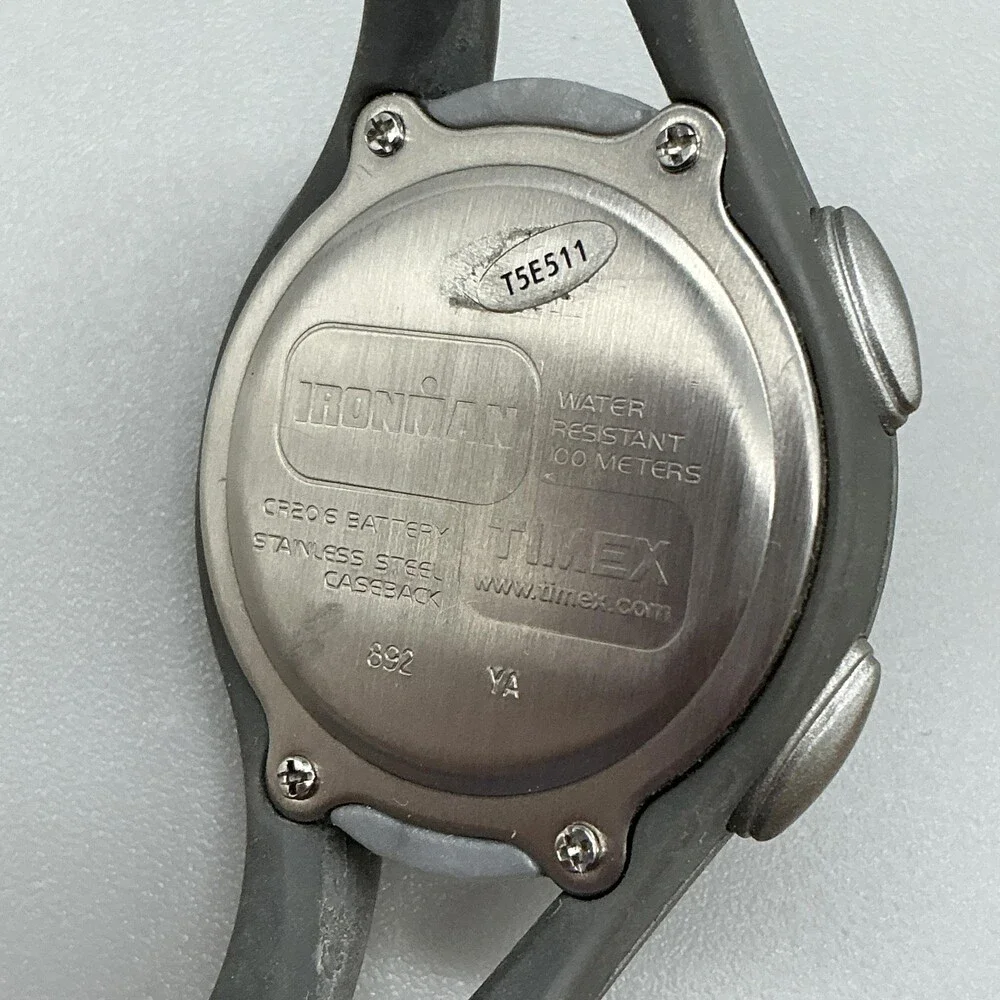 Timex Ironman T5E511 Womens Watch 33mm Gray Digital Sport Purple Bezel New Batt